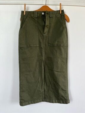 Pistola Olive Green Cargo Skirt-Laurelle High Waist Utility Skirt